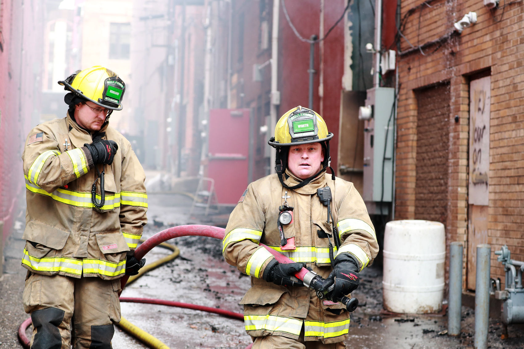 Butte's volunteer firefighters work to supress building fire